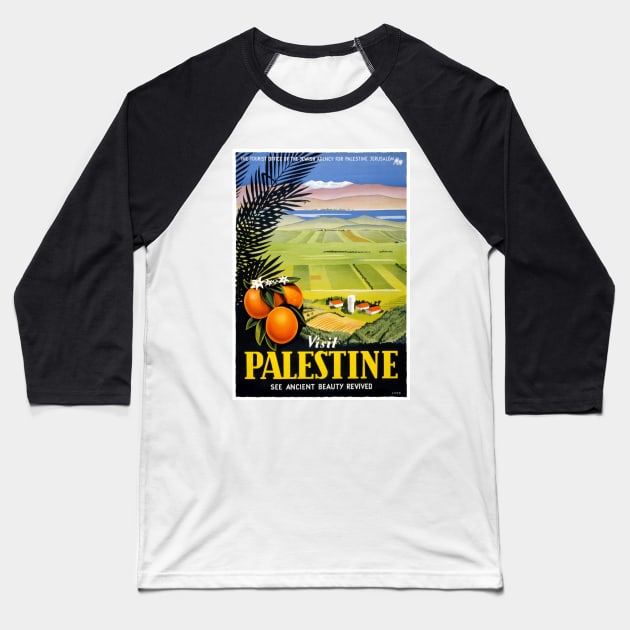 Vintage Travel Poster Palestine Baseball T-Shirt by vintagetreasure